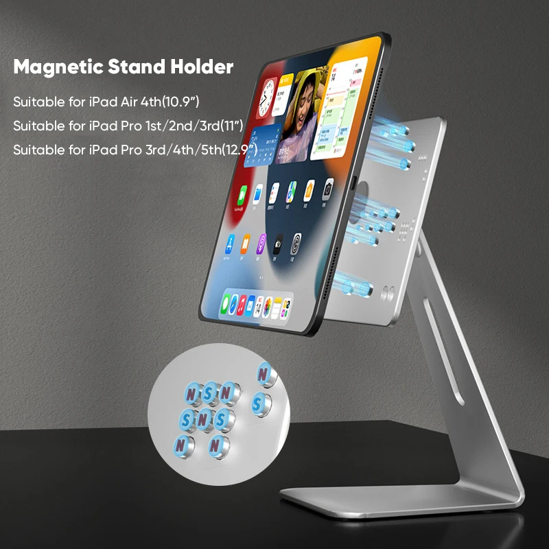 Aluminum Alloy Magnetic iPad Stand Holder for iPad Pro 11