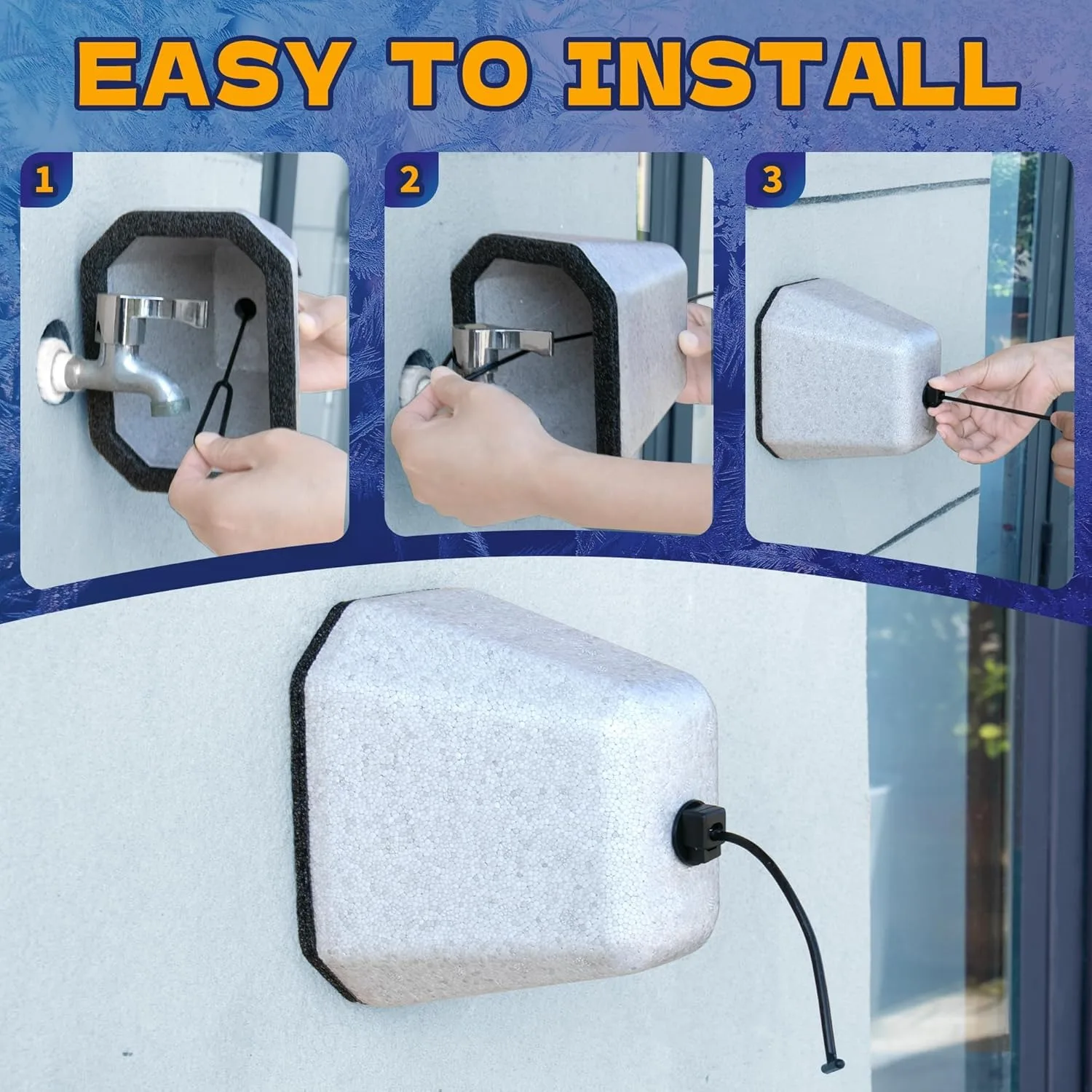 2Pcs Outdoor Faucet Covers Easy Install Garden Cold Freeze Anti Garden Hose Bib Insulating Outdoor Faucet Cover Protector