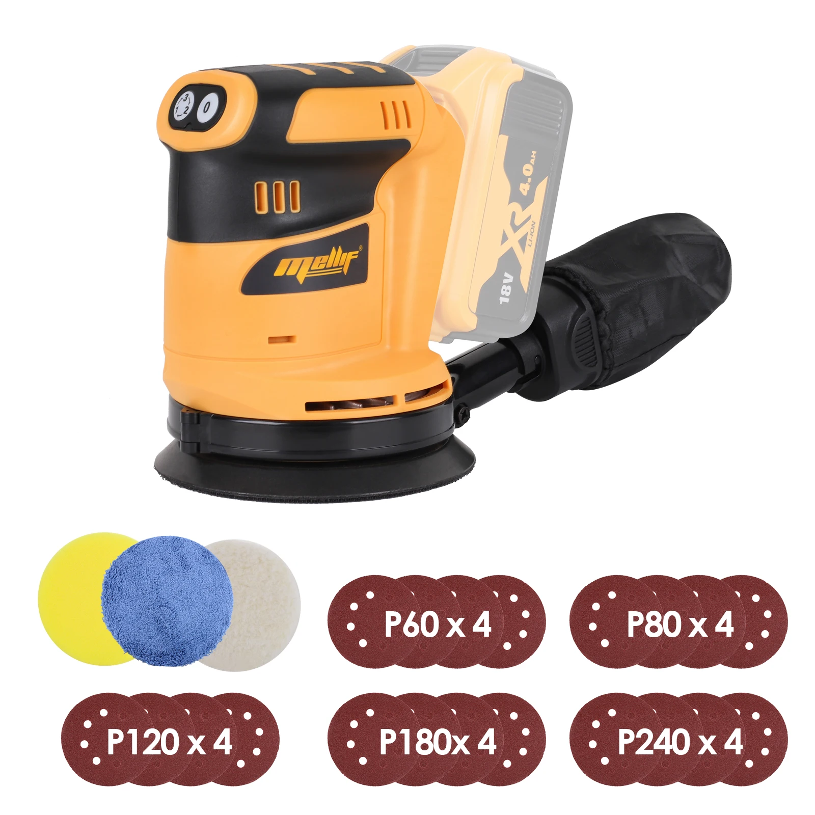 

Cordless Orbital Sander For Dewalt 18V 20V Battery Electric Polisher Wood Metal Polishing Grinding Sanding Machine(Tool only)