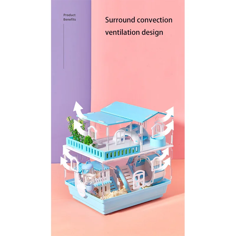 Acrylic Hamster Cage Transparent Villa Large Cage Assembly Various Styles Suitable for Small Pet Guinea Pig Rabbit Accessories