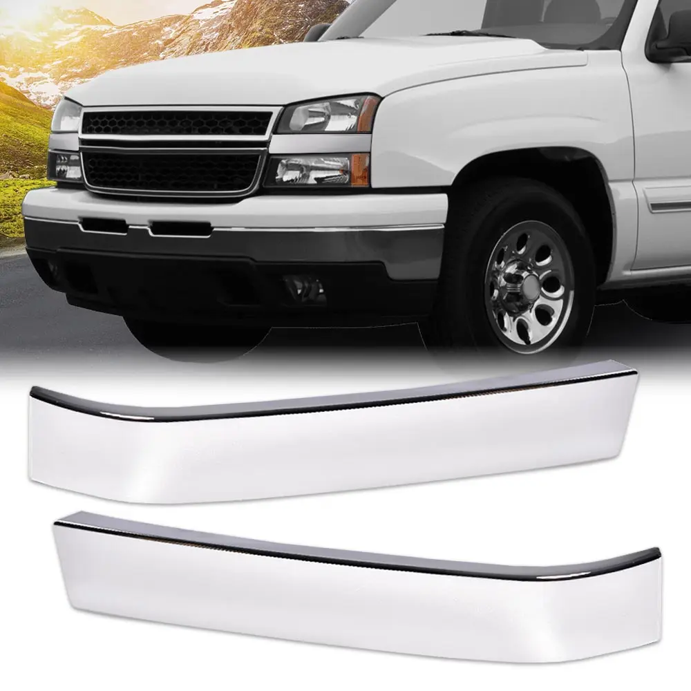 

1 Pair Front Bumper Grille Grill Molding Filler Trims Fit for 03-07 Chevrolet Silverado Left Right Side Light-Weight Plastic
