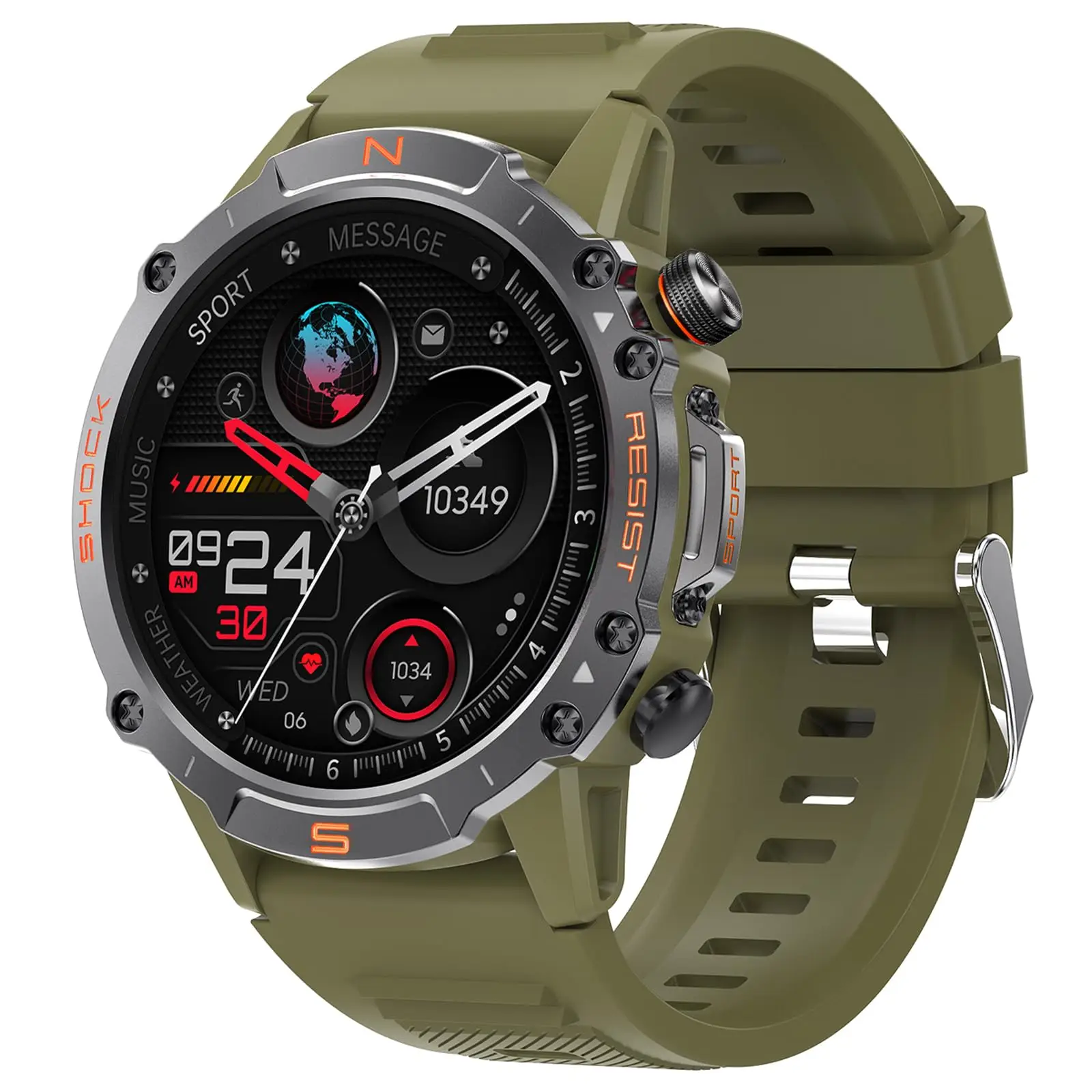 

1.43'' AMOLED Rugged Smart Watch Men Bluetooth Call IP68 Waterproof Always-on HR Sleep Monitor Fitness Watch for iPhone Android