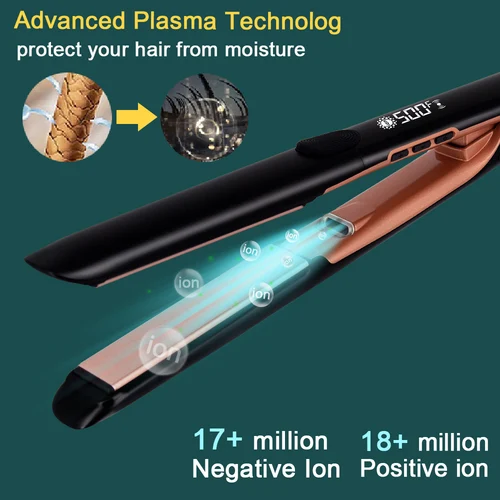 Imagen 2 del producto Plancha plana de pelo de Plasma 500F, plancha de pelo, tratamiento de queratina para cabello rizado, recupera los planchas para el cabello dañado