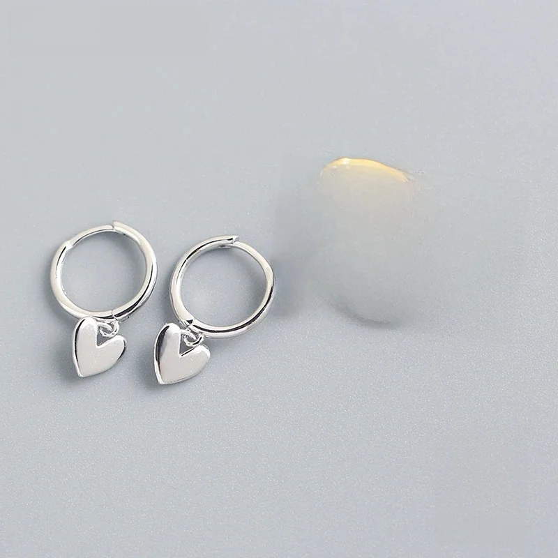 925 srebro kolczyki z frędzlami w kształcie serca urok kobiety pozłacane Smiple Fine Jewelry zapobieganie alergiom akcesoria imprezowe prezenty — zdjęcie 2