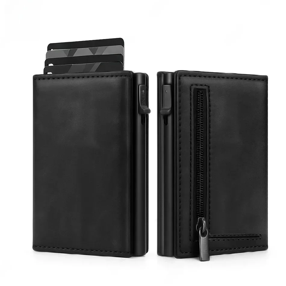 Rfid Creditcardhouder Portemonnee Heren Bankkaarthouder Aluminium metalen behuizing Slanke minimalistische portemonnee Portemonnee Slimme portefeuilles voor heren - afbeelding 2