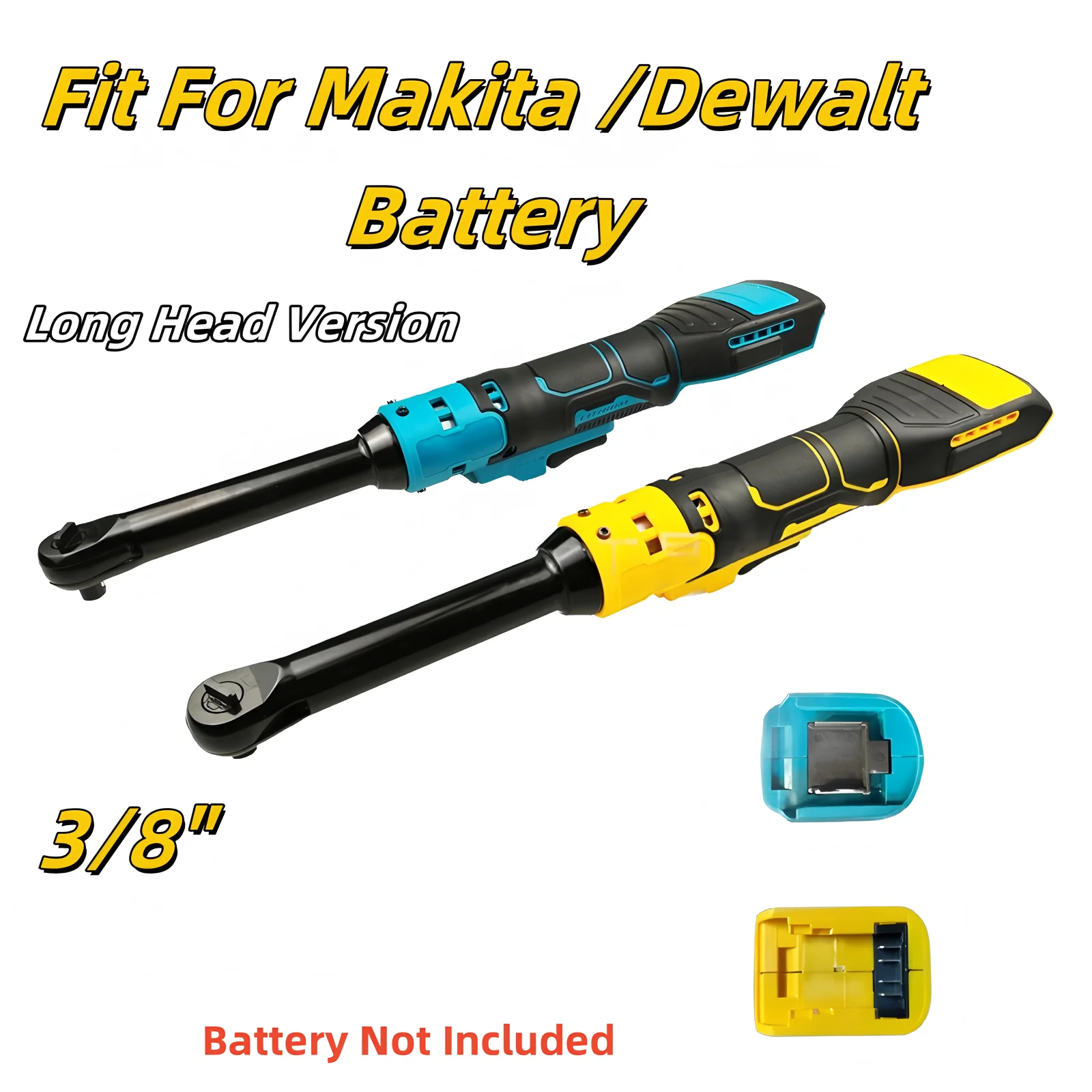 

Fit For Dewalt/Makita Battery Electric Ratchet Wrench 3/8" Upgraded Extended Version Removal Screw Nut 220N.m Driver Power Tools