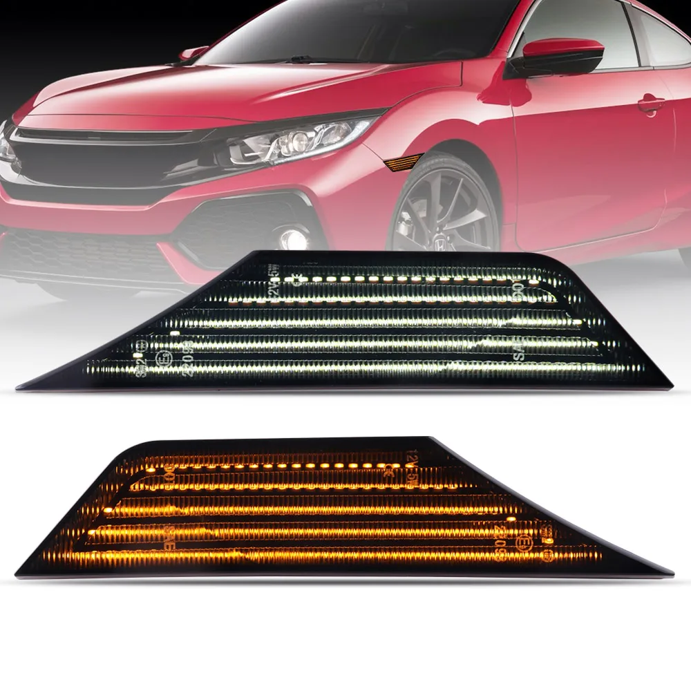 

Car Accessories Honda Civic Side Marker Lights, Dual Color (White/Amber), High Brightness LED, Waterproof, Easy Installation