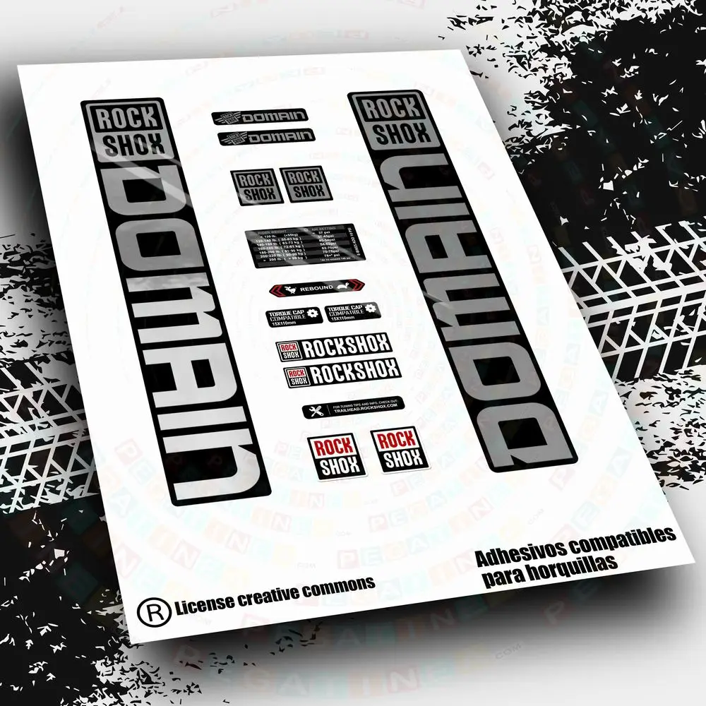 Rockshox Domain Wp450 Fork Stickers Cycling Accessories Vinylos Mountain Bike Mtb Btt