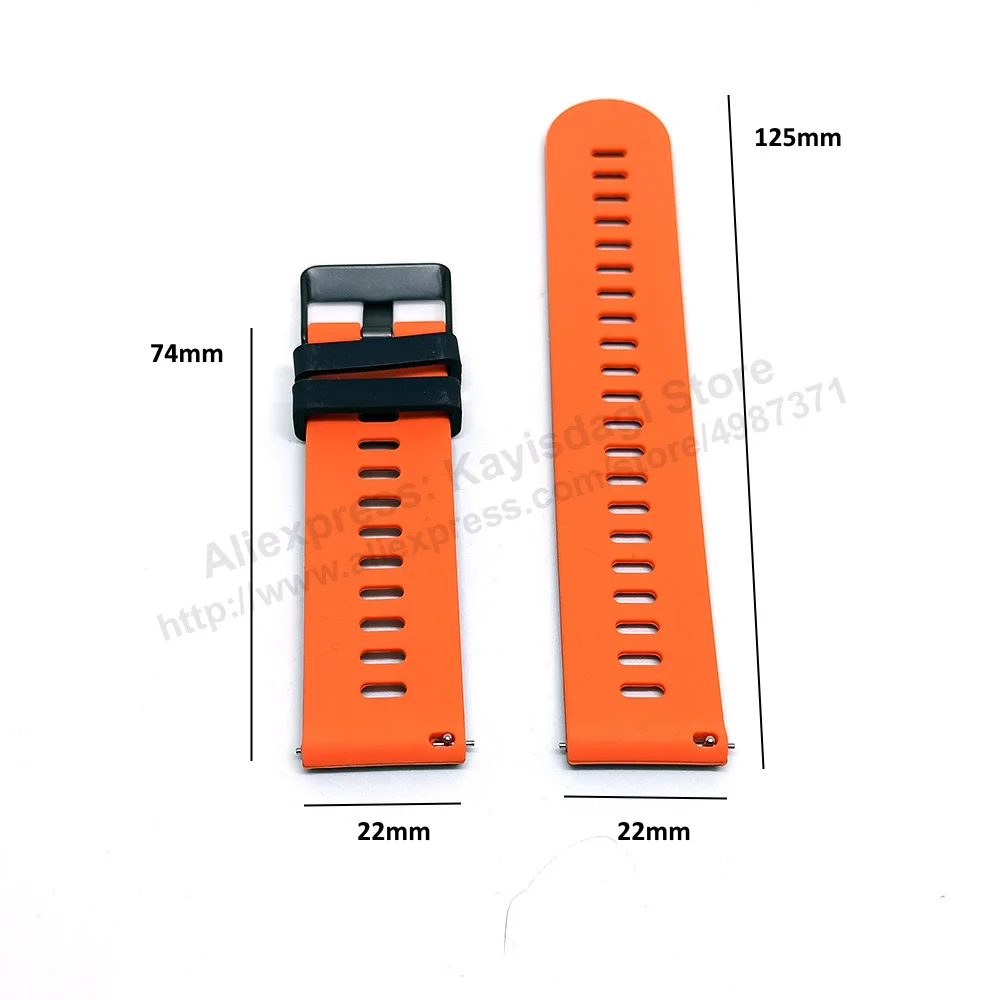 22mm Quick Removal Harley Davidson Flag Colours Inspired Black - Orange Backside Silicone Rubber Replacement Watch Band Strap