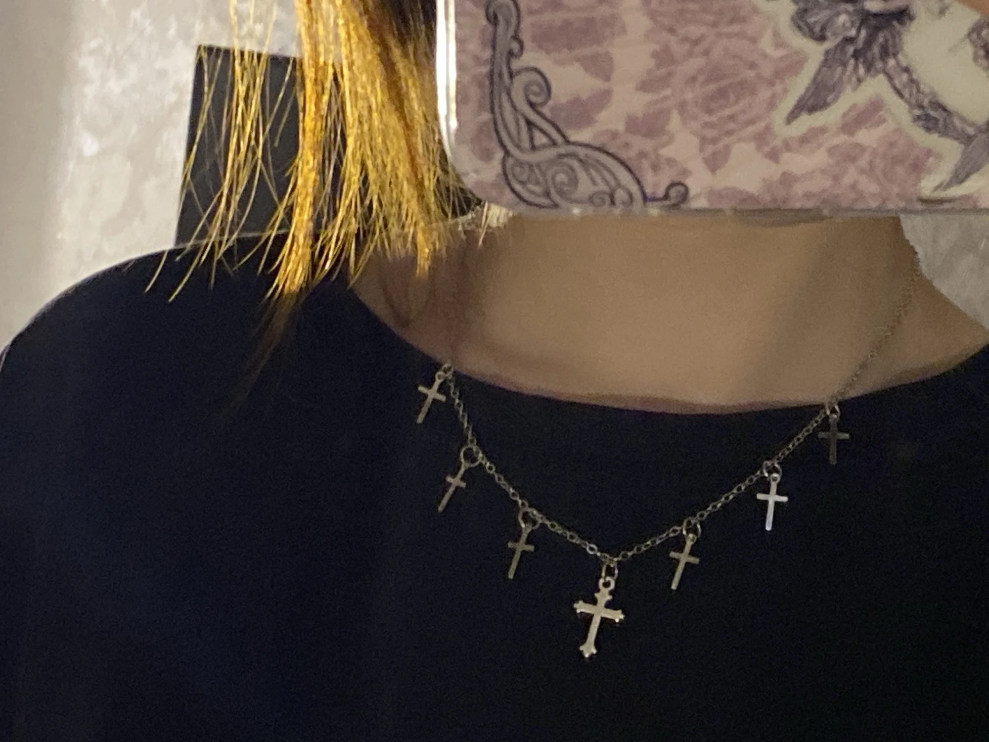 Silver Color Cross Necklaces & Pendants for Women Choker Clavicle Chain Jewelry Femme Bijoux Collares photo review
