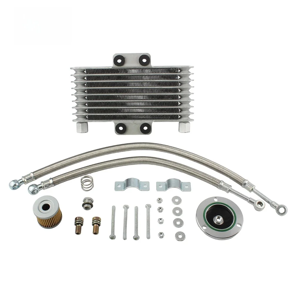 AliExpress PowerMotor Motorcycle Oil Cooler Radiator Kit for Suzuki GS GN GZ 100CC-400CC 125Ml Aluminum Engine Cooling Motocross Accessories Dirt Bike