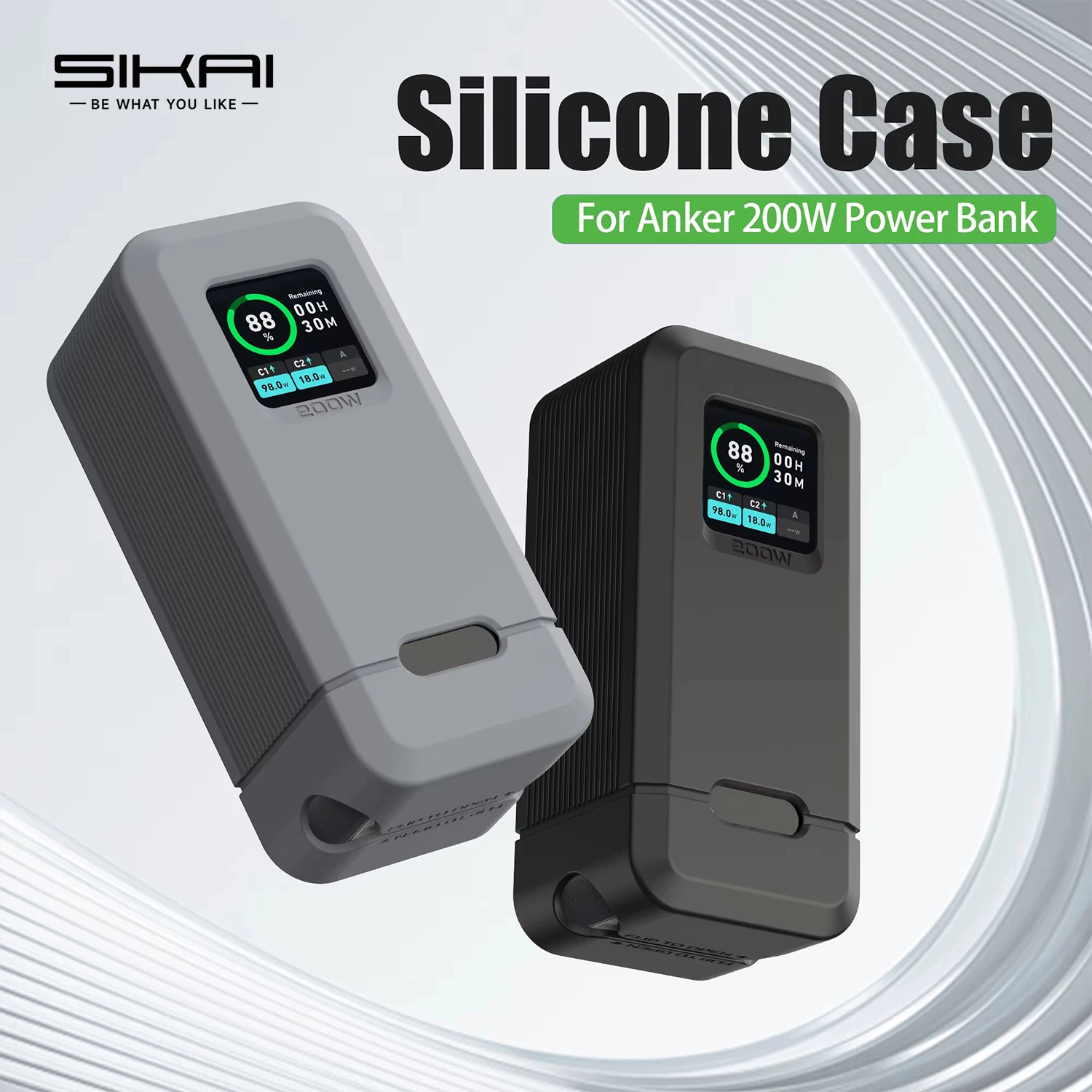 SIKAI Silicone Powerbank Case for Anker Prime Power Bank 20,000Mah 200W Anti-Dust Scratch Resistant Cover