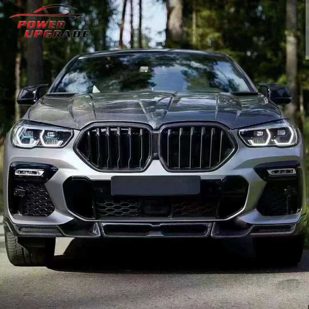 Carbon Fiber For BMW X6 G06 LD style Front Lip Front bumper Body Kit Retrofit accessories