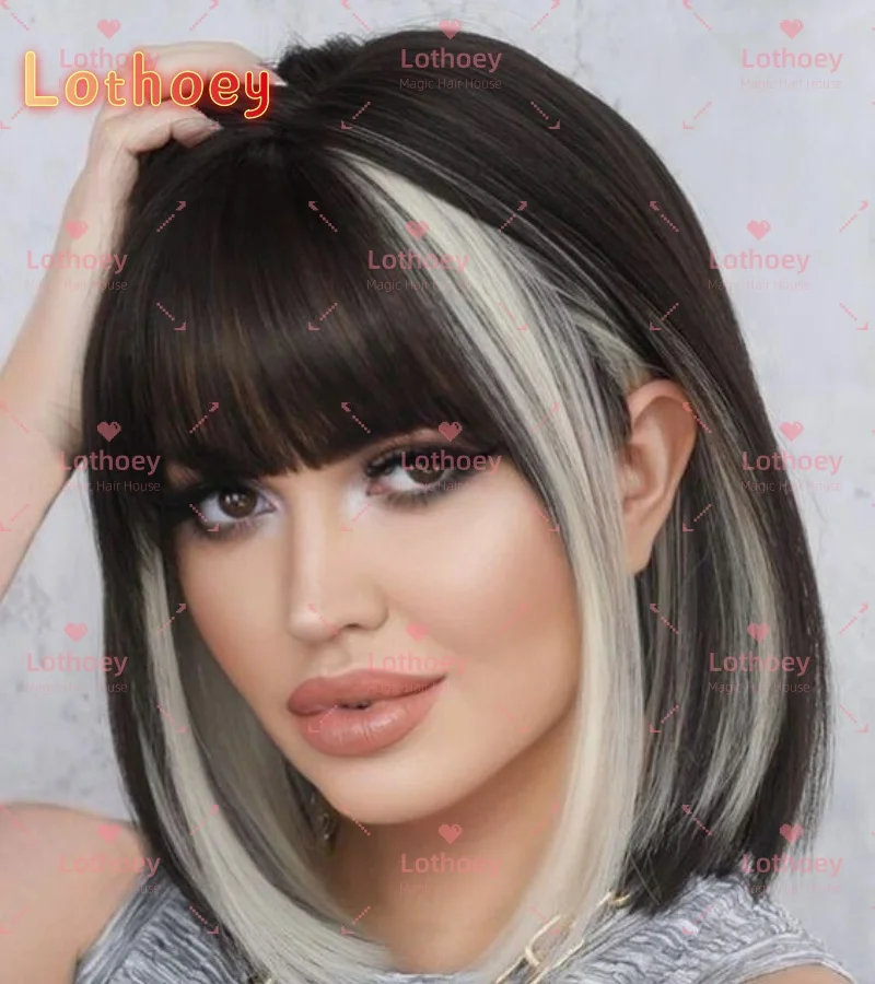 Intercolor 1613, прямой человеческий парик с челкой, без клея, шелковая основа, парик для вечеринки, косплей, глянцевый парик высокой плотности с натуральным блеском