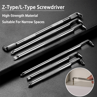 Z-Shaped Offset Screwdriver, Made of One-Piece Alloy Steel, Suitable for Narrow Work Environments, PH2/SL6 Hand Tool