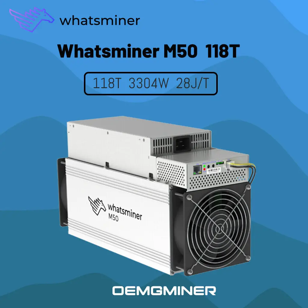 DISCOUNT SALES BUY 3 GET 2 FREE  New Whatsminer M50 118TH 3304W SHA-256 BTC Bitcoin Miner ASIC Mining Machine