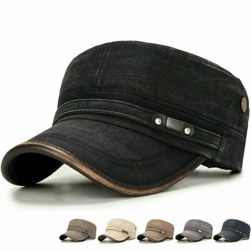 AliExpress Men Denim Baseball Cap Cotton Cadet Hat Breathable Flat Adjustable Cap