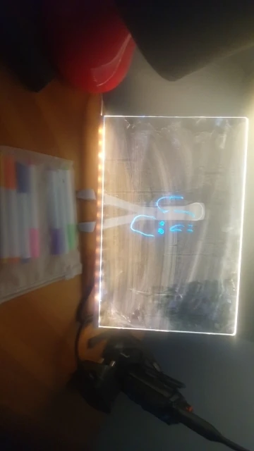 Luminous Acrylic Drawing Magic Led Transparent Board, Note Board,Kids DIY Educational Toys Gift,With Stand,With 7 Color Markers photo review