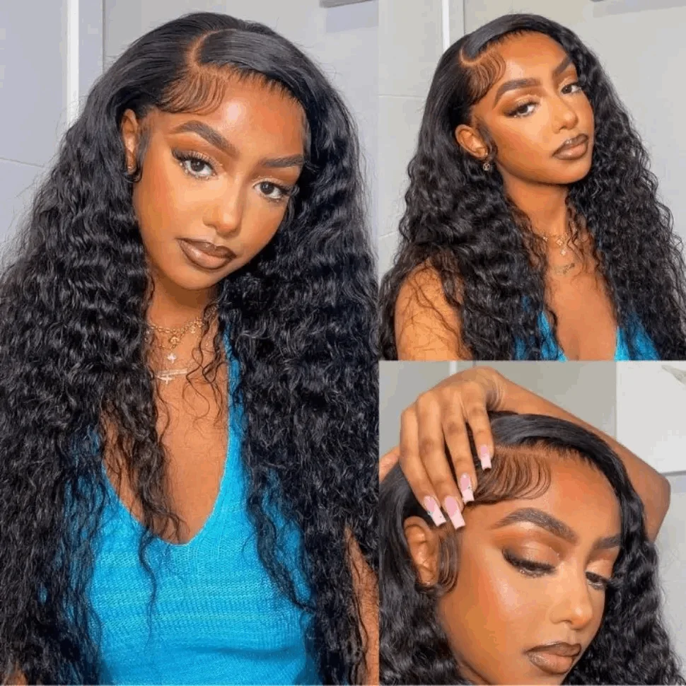 Yyong Hair 3 Bundle Deals Brazilian Hair Weave Bundles Water Wave Hair Extensions Natural Color Can Be Dyed 100% Human Hair Remy