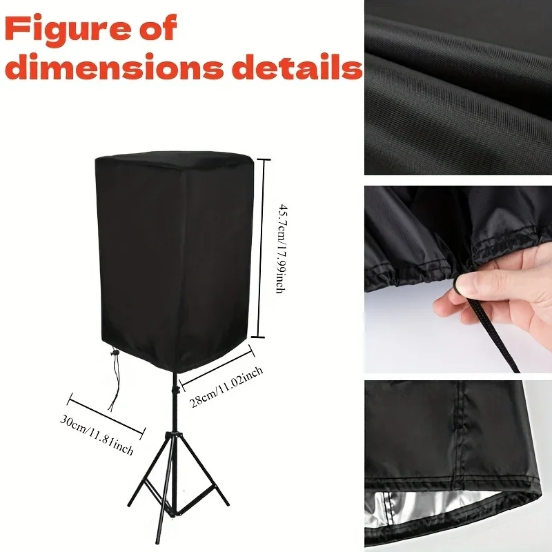 Durable Black Canvas Speaker Cover - Waterproof & Dustproof, Multi-Specification Fit for Home Theater Outdoor Sound Systems, Niu