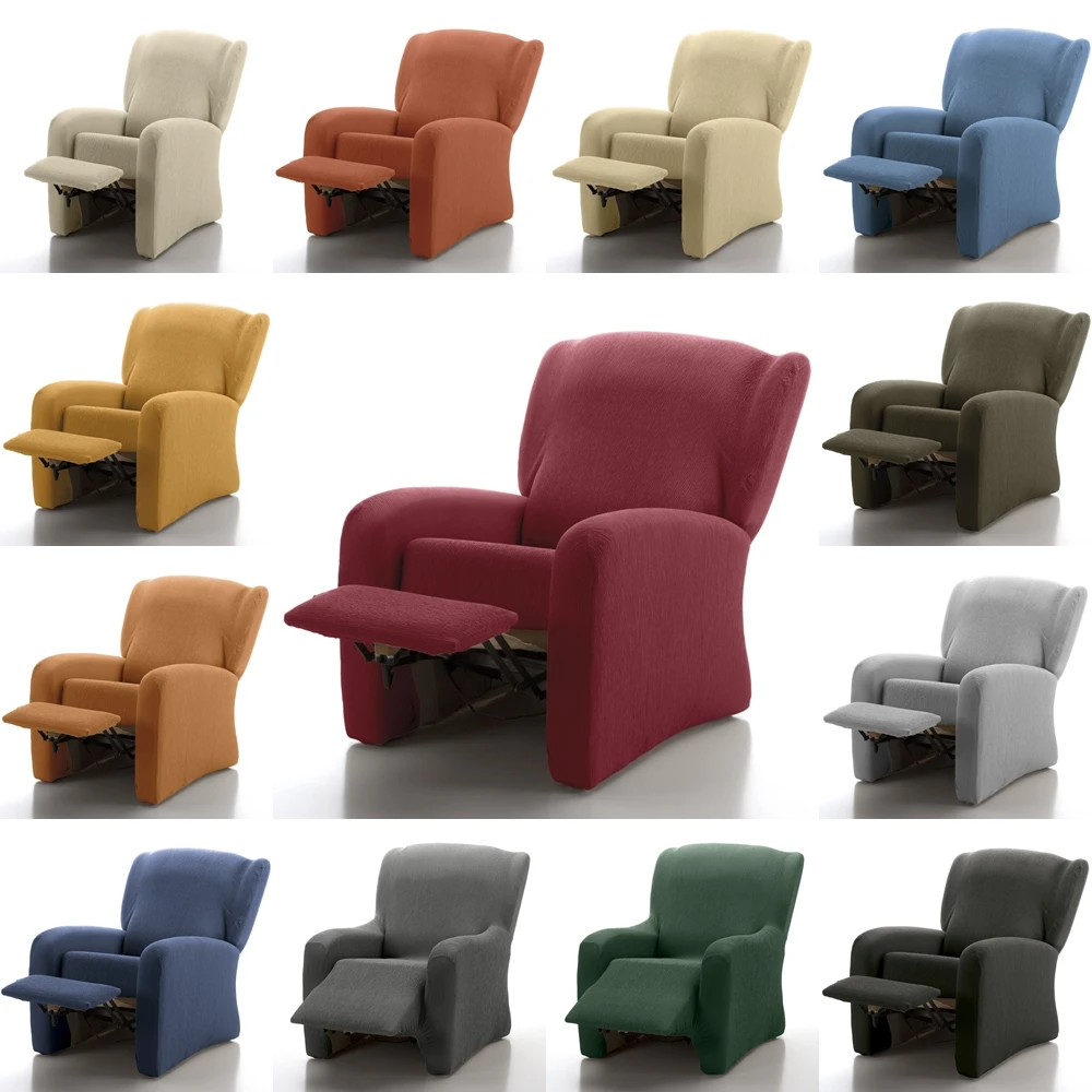 Canete, Adaptable Full Relax Armchair Elastic Cases, 4 Pieces 14 Colors Ivory, Beige, Brown, Red, Tile, Gray, Mustard, Orange, Black, Blue, Green, Taupe