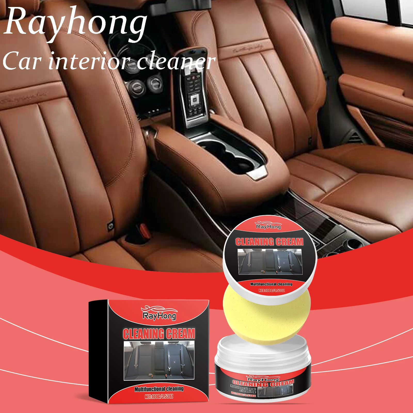 

Rayhong крем для чистки салона автомобиля, ежедневное обслуживание, восстановление кожи, оригинальный цветной блеск, ежедневная полировка, очиститель салона автомобиля
