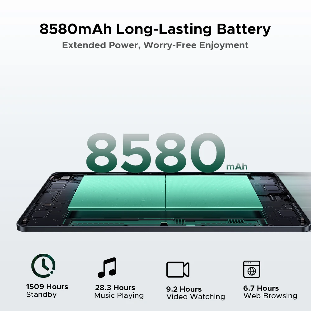 الإصدار العالمي DOOGEE U11 Pro Android 15 Tablet 30GB(6+24) 256GB 11 "HD 90 هرتز عرض بطارية 8580 مللي أمبير في الساعة Unisoc T7200 Widevine L1