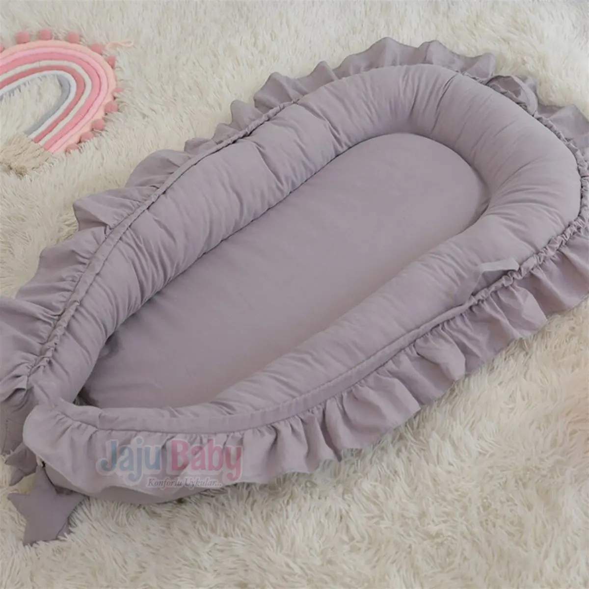 

Handmade Gray Color Ruffled Elite Babynest