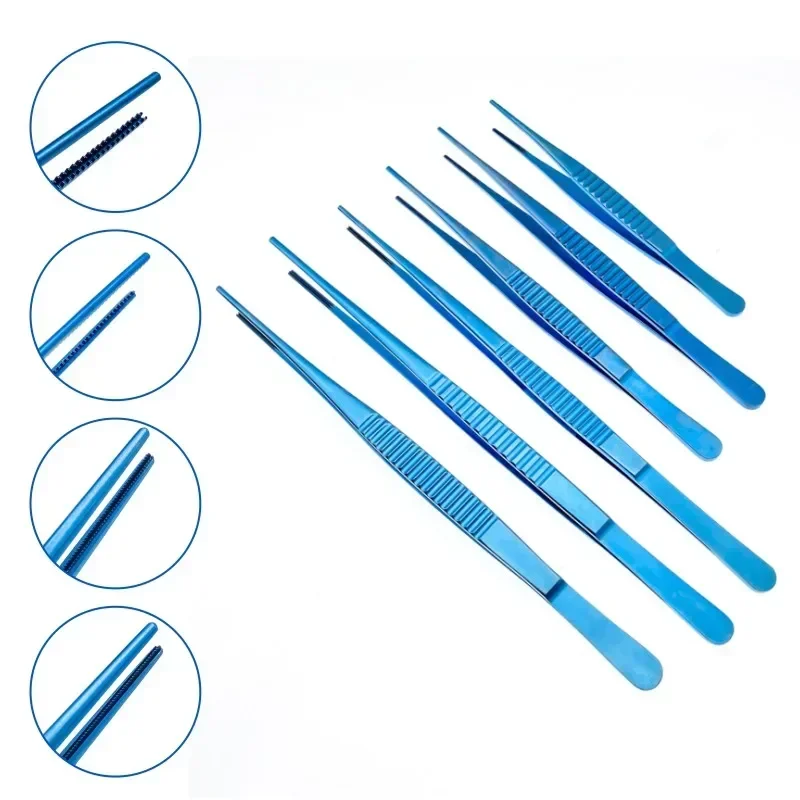 Tytanowe szczypce naczyniowe kleszcze do sekcji serca z końcówkami atraumatycznymi 16cm/20cm długie mikrochirurgiczne instrumenty chirurgiczne — zdjęcie 2