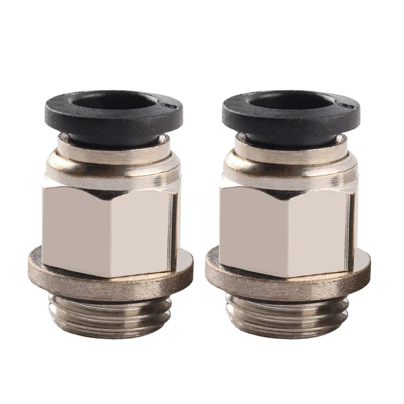 Verykom Pneumatique Mâle Droit Air Raccords 6mm 8mm 10mm Tube Push In 1/8 1/4G Filetage Avec Joint Anneau PC6-02G PC8-01G 10Pcs