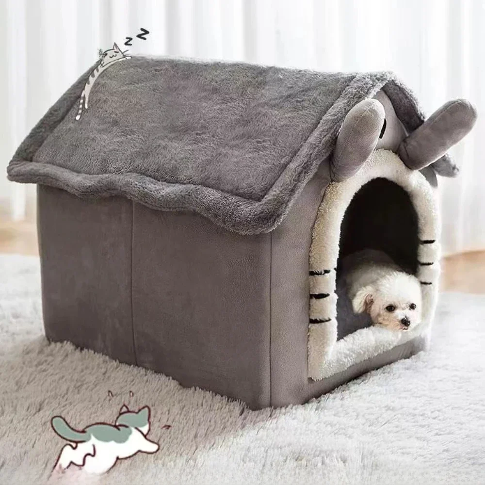 Katzen-/Hunde bett faltbar Haustier schlafen abnehmbar wasch bar Zwinger haus Innen nest weicher