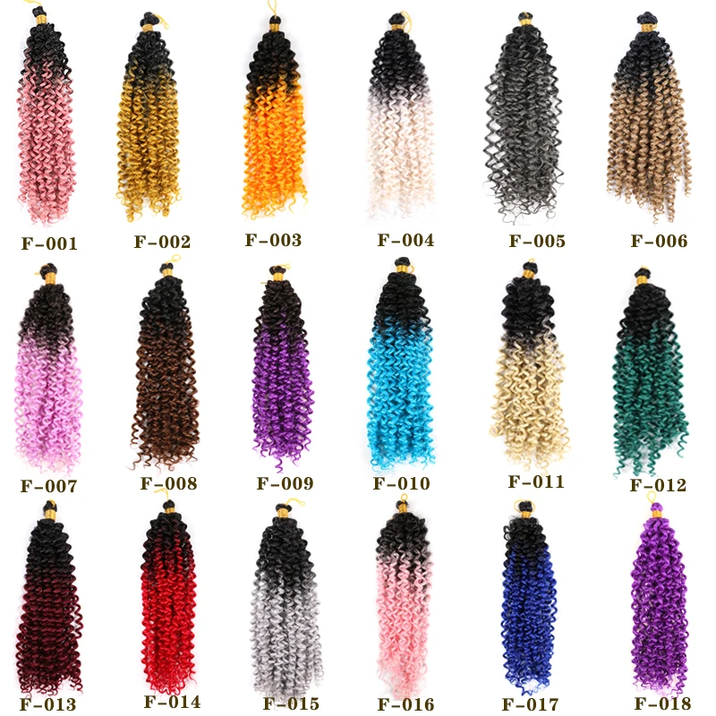 Full Star Bohemian Water wave Ombre Synthetic Braiding Hair Crochet Braids Hair Extensions Brown Blue Pink Blue Bulk for Women