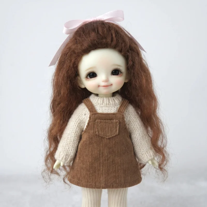 Top Style 1/12 1/8 1 Pretty Long Mohair BJD Wig For Tiny OB11 YOSD Hair Size 3-4inch 5-6inch 6-7inch Cute Braid Wigs Accessories