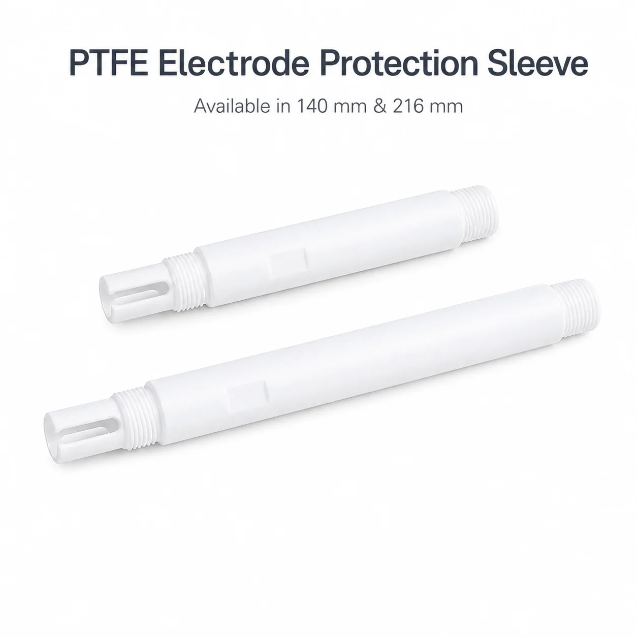 PTFE pH Electrode Protection Sleeve with PG13.5 Thread, Protective Slotted Cover 140mm and 216mm