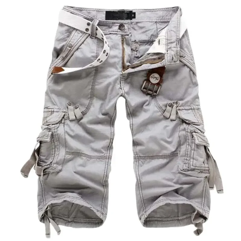 Neue Sommer Casual Shorts Herren Gerade Feste Sport Shorts Männer Jogger Cargo-Shorts Mode Baumwolle Knielangen Jogginghose Mann