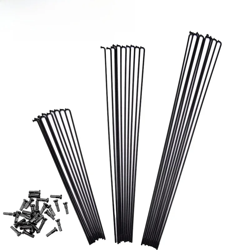 AliExpress NONE Sapim bicycle spokes Can choose any length below 310mm 2.0 round j-bend/straight pull Black bikes with copper cap spokes