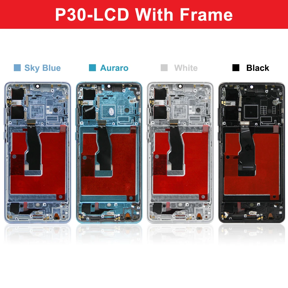 6.1 en effet Super Amoled pour Huawei P30 écran LCD ELE-L29 Hébergements eur d'écran tactile pour Huawei P30 avec remplacement d'écran d'empreintes digitales