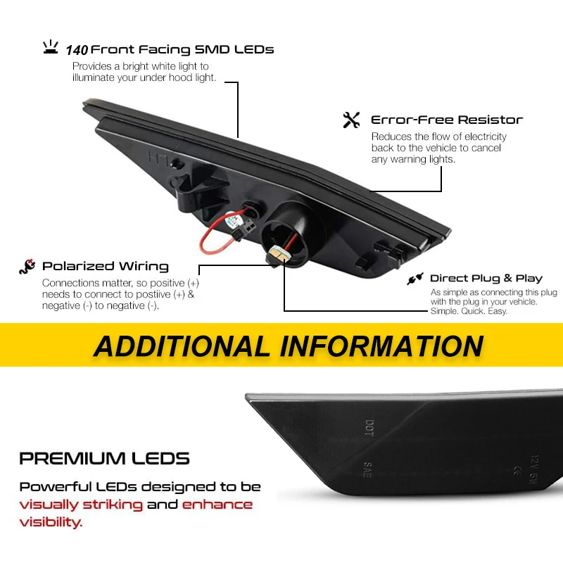 2Pcs For 10th Gen Honda Civic MK10 2016-2021 LED Amber Side Marker Indicator Repeater Light Turn Signal Lamp Blinkers White DRL