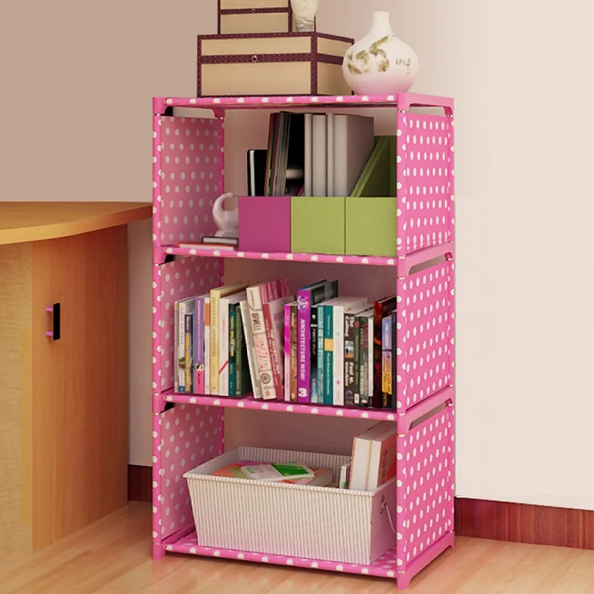 1 Piece Multilayer Book Closet Plastic Storage Storage Shelf for Domestic 3 Cubes