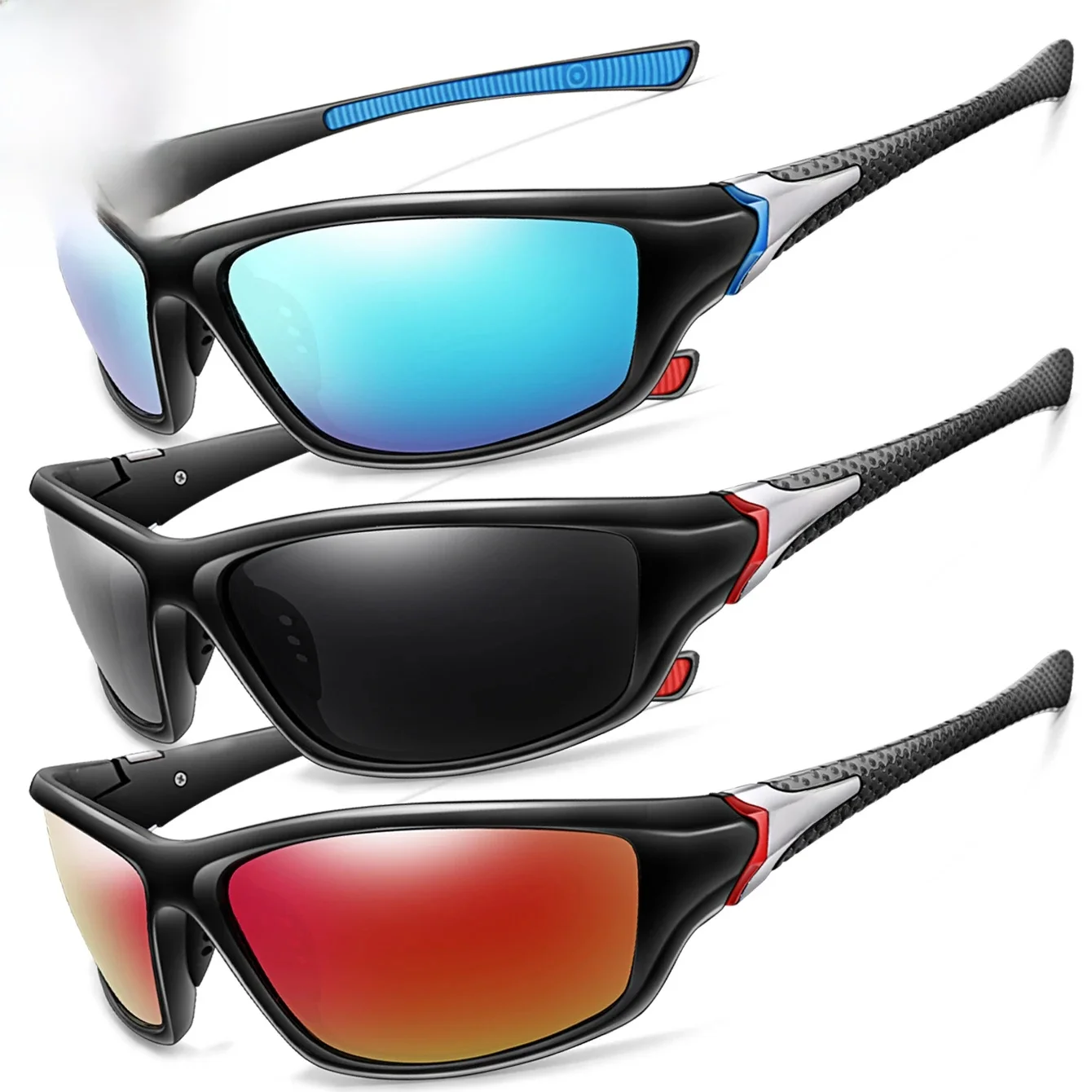 AliExpress TAMWY 3 Pairs Polarized Sunglasses Outdoor Cycling Driving Sports Fishing Running UV400 Goggles Outdoor Sunglasses Men Women Eyewear