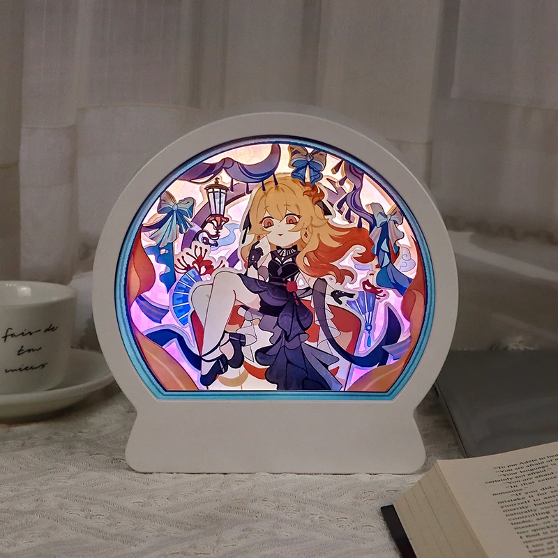 

Anime Light Box Teenage Love Letter 3D Paper Carving Night Lights Customizable Shadow Box Led Bedroom Decoration Table Lamp Gift