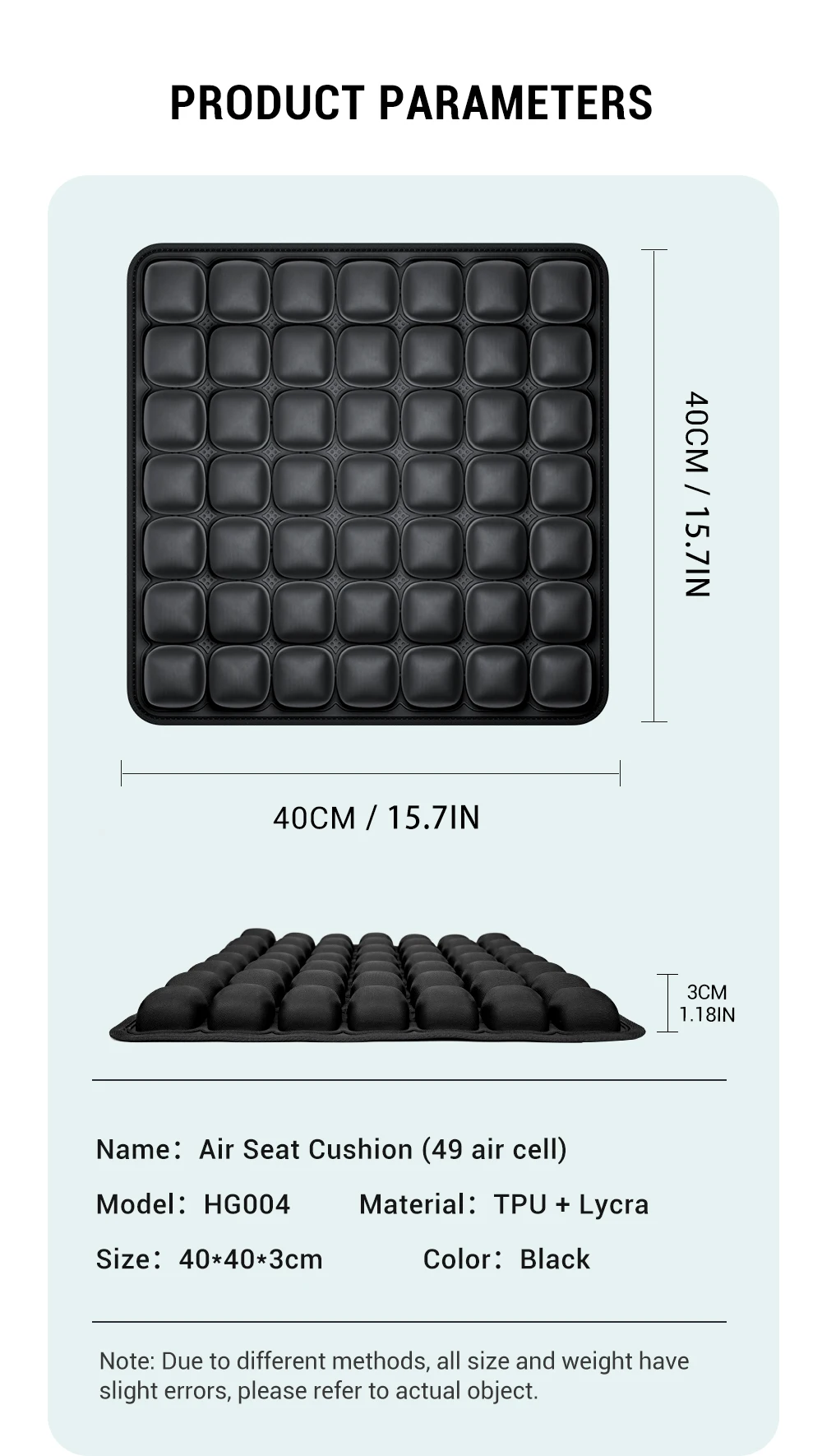 1pc 3D Ergonomic Chair Cushion For Long Sitting, Office Chair Car Seat Cushion, Adjustable Inflatable Cushion