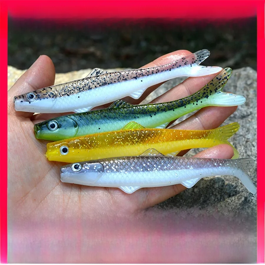 MrLurion 3.7g 7.7g 12.9g 3 pièces par sac Zander brochet leurre de pêche appât souple queue de poisson leurres souples appât d'alose artificiel