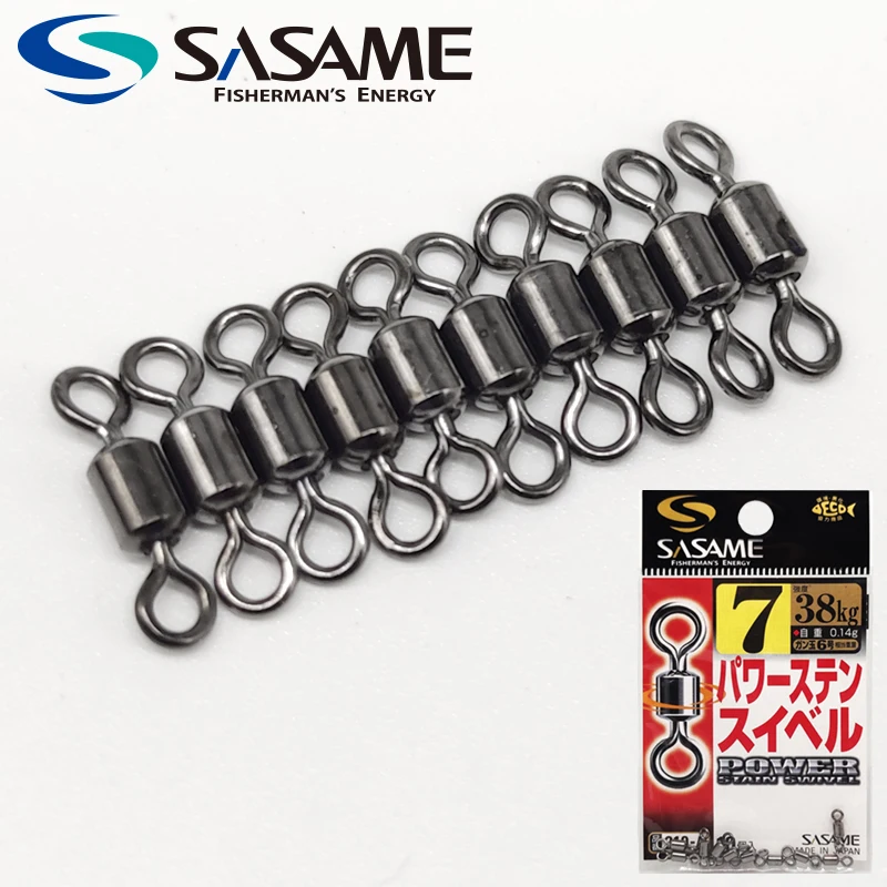 Japan SASAME Fishing Swivels Stainless Steel Ball Bearing Swivel Fishing Connector Rolling Swivel Saltwater Fishing Accessories