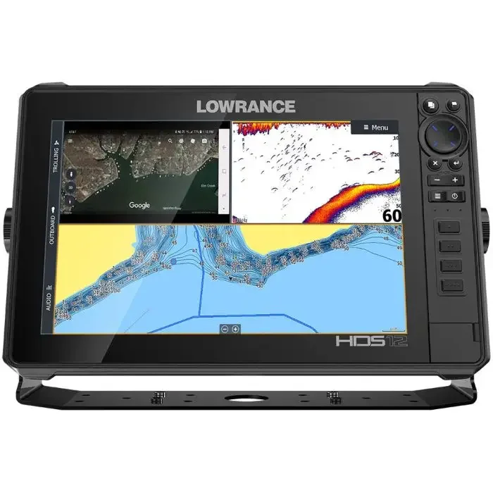 

READY TO SHIP Lowrances HDS-12 Live Fish Finder with Active Imaging 3-in-1 Transom Mount Transducer C-MAP Pro Chart