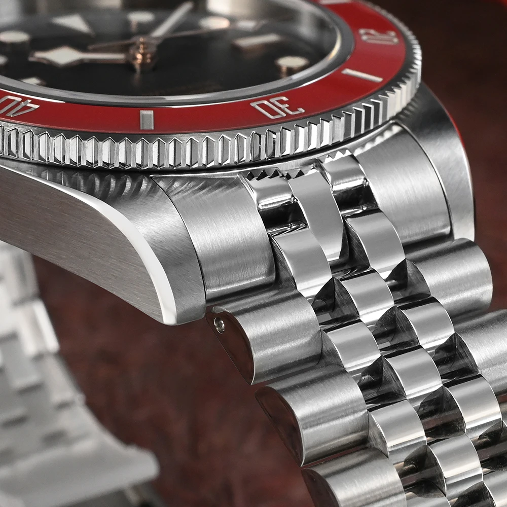 San Martin 2023 New BB 40mm Men Watch Luxury Sport Diver Fly Clasp Japan NH35 Automatic Mechanical Watches Jubilee BGW-9 SN0128