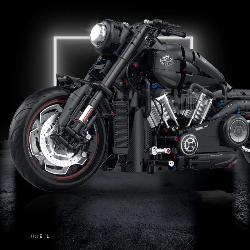 2000 + stks Super Racing Dark Motorcycle Technische Blokken Motor Model MOC Bricks Sets Cadeaus voor Jongens Volwassen Kinderen DIY Speelgoed 1:5 - afbeelding 2