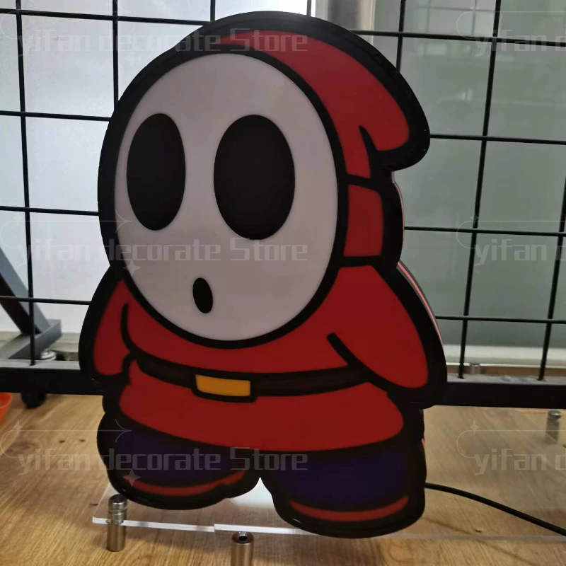 Gaming Shy Guy Logo Lightbox Sign Custom Wall Decor for Business Shop Hanging Art 12 Inch Kids Nightlight 3D Print Gift Light