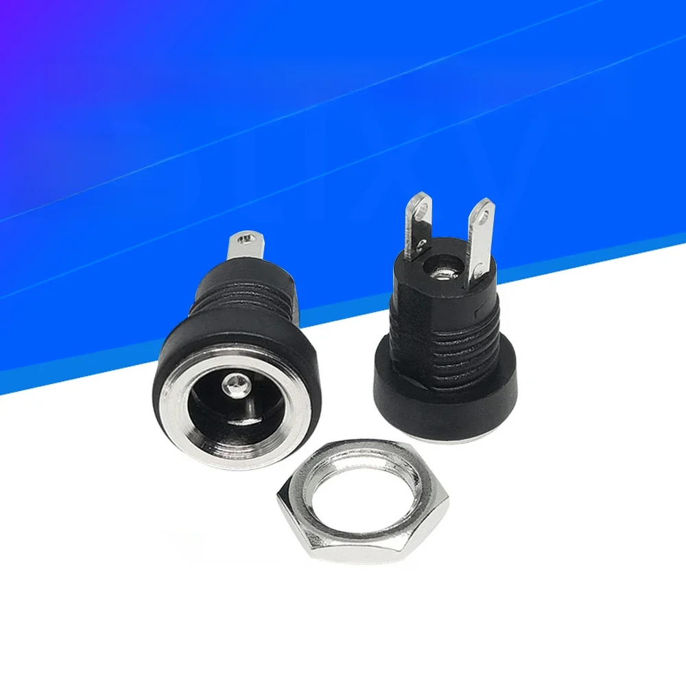 5/10 pièces 5A 30V pour alimentation cc prise Jack femelle connecteur de montage sur panneau 5.5mm 2.1mm adaptateur de prise 2 Types de bornes 5.5x2.1
