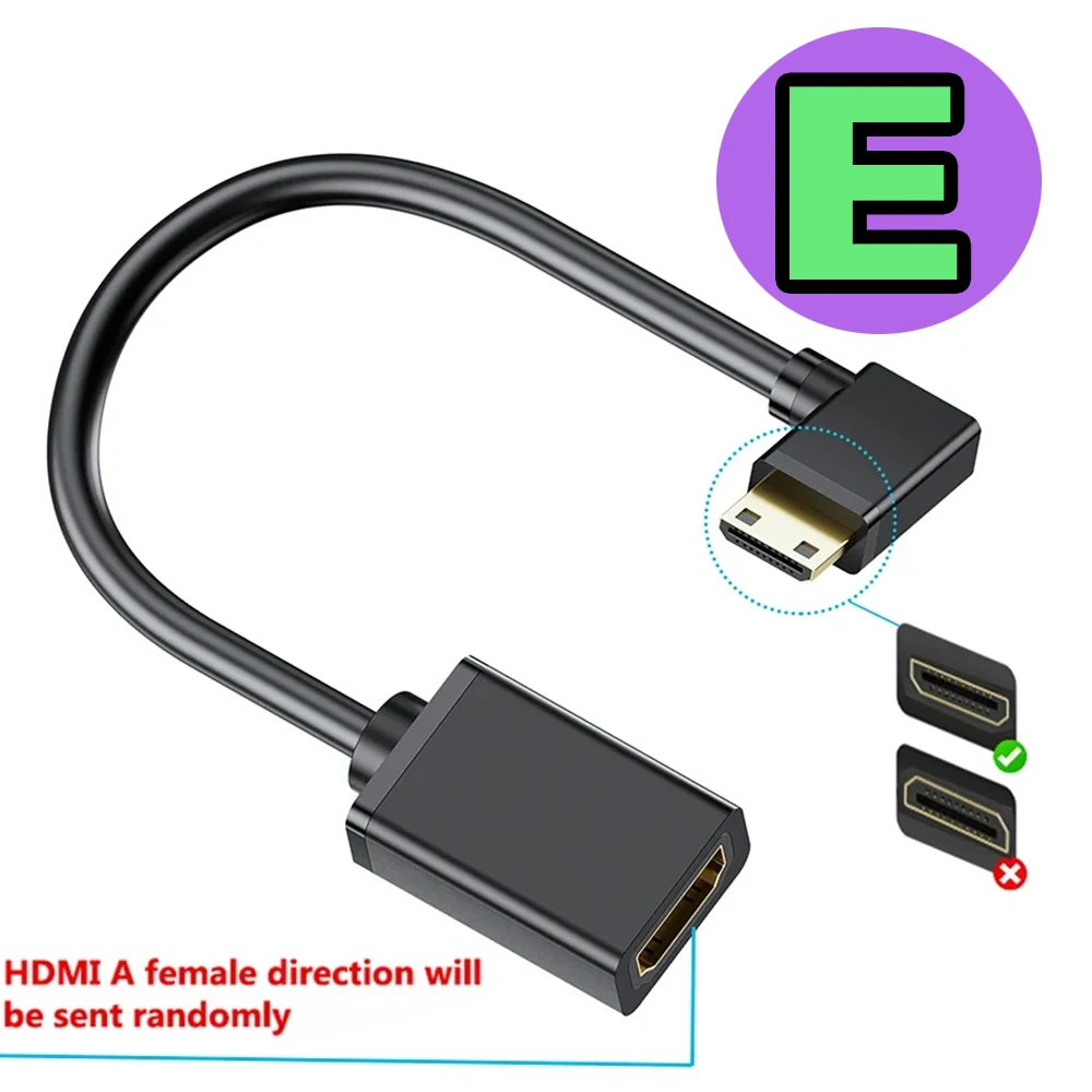 Tragbares Mini-HDMI-zu-HDMI-Buchsenadapterkabel 4K 60Hz, gerade oder abgewinkelt, HDMI-zu-Mini-HDMI-Kabeladapter, HDMI 2.0 Version – Detail 10